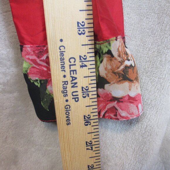 Beluva San Francisco Crinkle Pleated Shirt Womens L Red Button Front Blouse - Picture 8 of 9